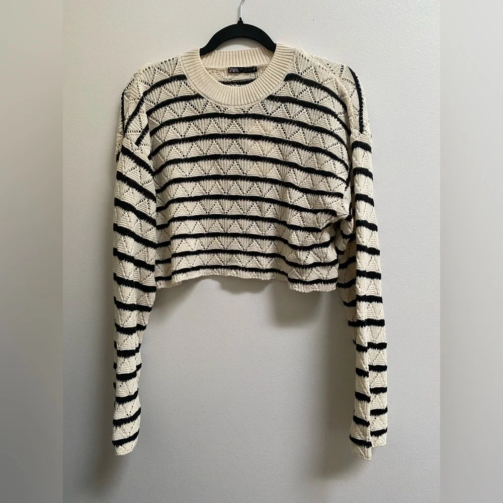 Zara Striped Crochet Top S - Picture 4 of 7